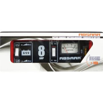 Absaar Acculader 6/12 Volt 5-80 Ah 8 Ampère Rood