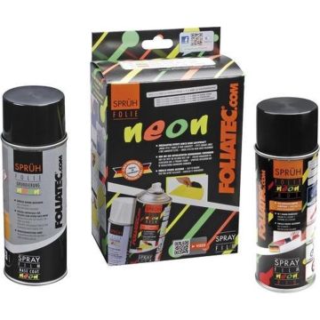 Foliatec Spray Film (Spuitfolie) NEON 2-delige Set - rood 1x400ml + basislaag 1x400ml