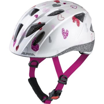 Alpina Ximo Fietshelm Kinderen, wit/roze Hoofdomtrek 45-49cm