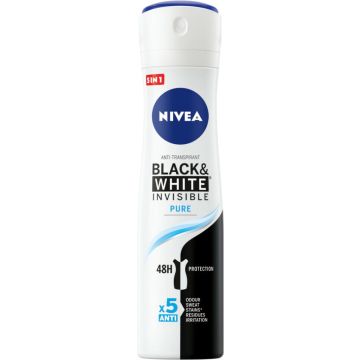 Nivea Deodorant Spray Invisible For Black &amp; White Pure 150 ml