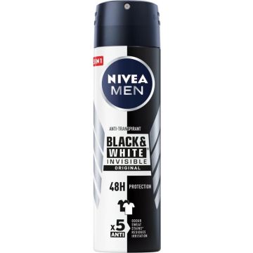 NIVEA Men Deodorant Spray Invisible for Black &amp; White - 150 ml