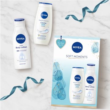 Nivea douchegel - bodylotion- soft moments- geschenkset