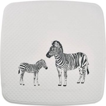 RIDDER-Douchemat-Zebra-54x54-cm-wit-en-zwart