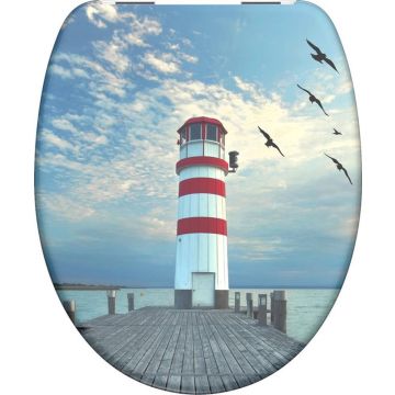 SCHÜTTE WC-Bril 82149 LIGHTHOUSE - Duroplast - Soft Close - Verchroomde Scharnieren - Decor - 1-zijdige Print