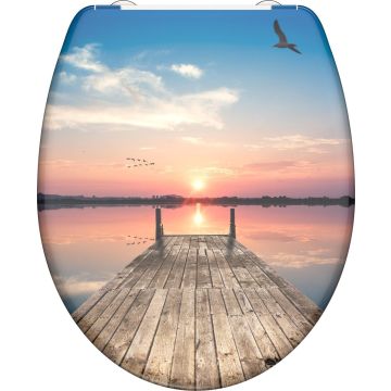 SCHÜTTE WC-Bril 82378 SUNSET SKY - Duroplast - Soft Close - Afklikbaar - RVS-Scharnieren - Decor - 3-zijdige Print