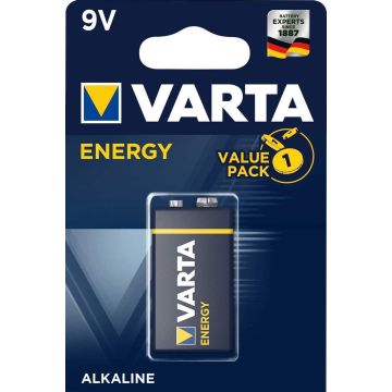 Varta Energy Alkaline Batterij 9V Blokbatterij in Blister