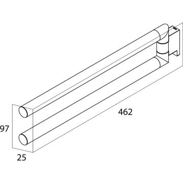 Tiger Bold - Handdoekrek 2-armig - 46,2 cm - Zwart