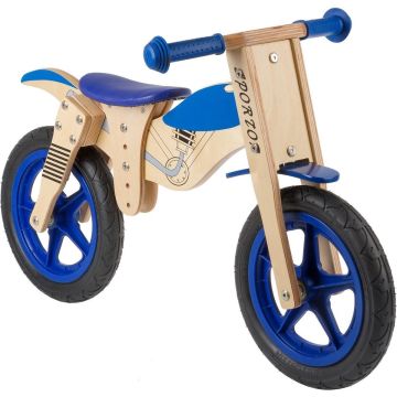 Kids Club Loopfiets Balance - Loopfiets - Jongens - Blauw;Blank - 12 Inch