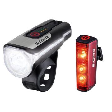 Sigma Aura 80 USB + Blaze USB achterlicht met remlicht functie - Fietsverlichtingsset - 80 lux