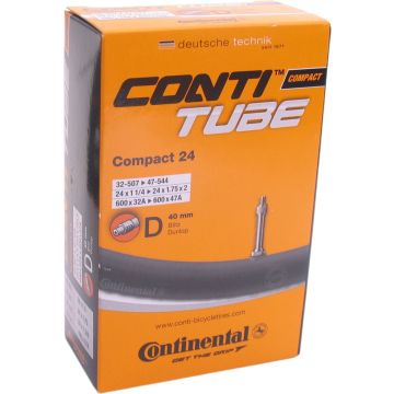 Continental Compact 24 - Binnenband Fiets - Hollands Ventiel - 40 mm - 24 x 1 1/4 - 1 3/8 - 1.75 - 2.00