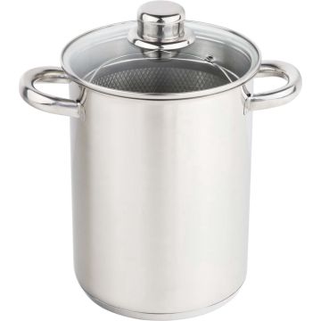 Haushalt RVS Aspergepan met Glazen Deksel - 21 cm - 4 Liter