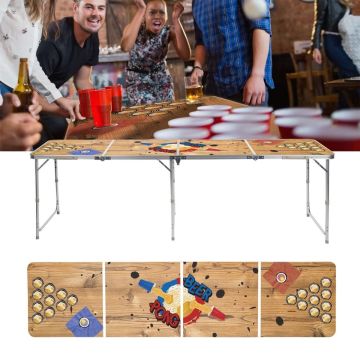 Hi Inklapbare bierpongtafel - Bierpong print - 240x60x70 cm