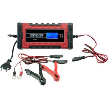 Absaar Acculader Pro 6.0 (12/24v - 6a) 0-120/180ah Rood/zwart