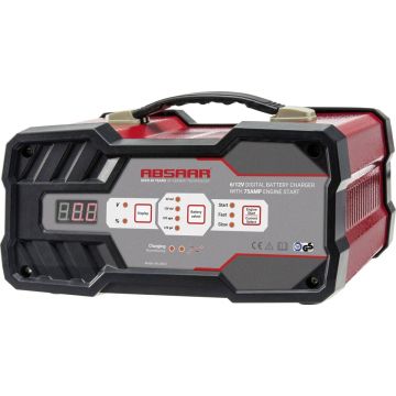 Absaar Acculader + Jumpstarter 6/12 Volt 25-120 Ah 12 Ampère Rood