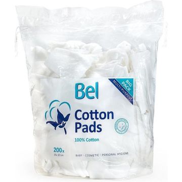 BEL COTTON PADS 100% algodn 8x10 cm 200 uds