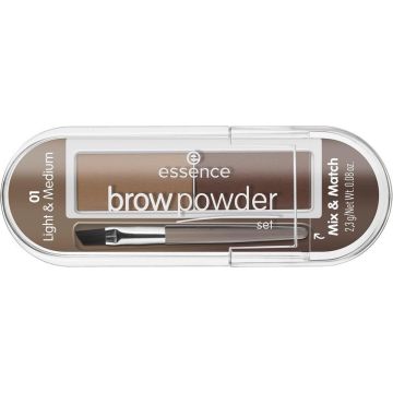 Essence - Brow Powder Set Is Eyebrow Styling From Brush 01 Light &amp; Medium 2.3G