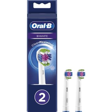 Oral-B 3D White - Met CleanMaximiser-technologie - Opzetborstels - 2 Stuks