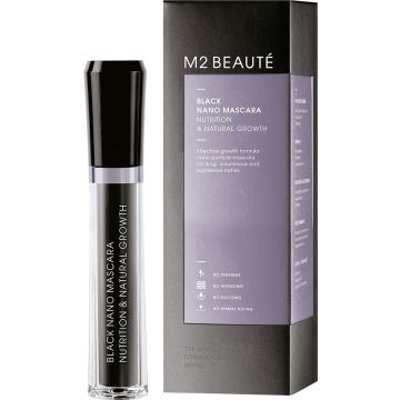 M2 Beauté Black Nano Mascara Nutrition y Amp Natural Growth 6ml