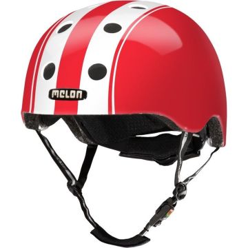 Melon helm Double White Red XL-2XL (58-63cm) wit/rood