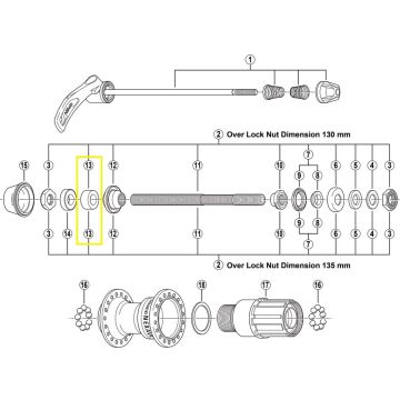 Afstandsbus links Shimano 8 mm