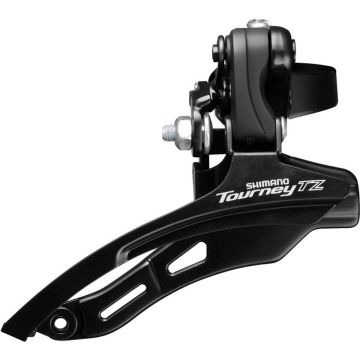 Voorderailleur Shimano Tourney TZ FD-TZ500 - 6/7 speed - down swing - top pull - hoge klem ø28,6 mm - 42T