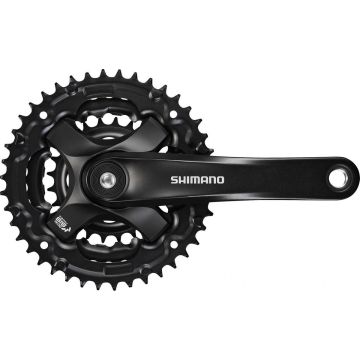 Crankstel Shimano FC-TY501 6/7/8 speed 175mm 48x38x28T - zwart