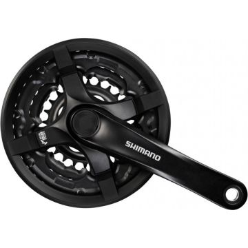 Crankstel Shimano FC-TY501 6/7/8 speed 170mm 42x34x24T met kettingscherm - zwart