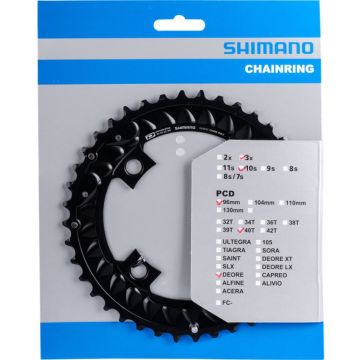 Shimano Kettingblad Deore M6000 40t-an 10s 96 Mm Zwart