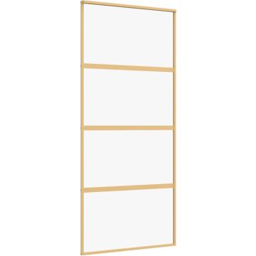 vidaXL-Schuifdeur-90x205-cm-helder-ESG-glas-en-aluminium-goudkleurig