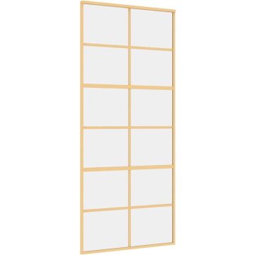 vidaXL-Schuifdeur-90x205-cm-helder-ESG-glas-en-aluminium-goudkleurig