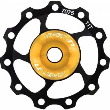 Sunrace derailleurwieltje SP860 11 tanden 9/10/11S zwart/geel