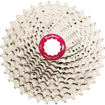 Cassette 10 speed Sunrace CSMX0 11-36T - zilver/rood