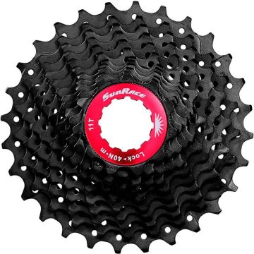 Cassette 11 speed Sunrace CSRX1 11-28T - zwart/rood