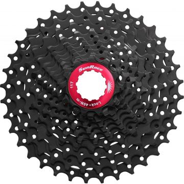 Cassette 11 speed Sunrace CSRX1 11-36T - zwart/rood