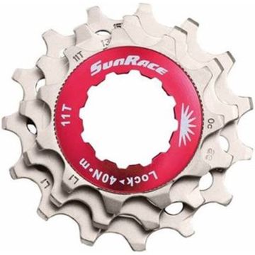 Sunrace sluitring met kransjes 11V 11/13/15T zilver