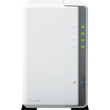 Synology DiskStation DS223J - NAS - Barebone - Desktop - Realtek - RTD1619B - Wit