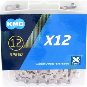 Ketting 12 speed KMC X12 126 schakels - zilver