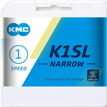 KMC K1SL Narrow Ketting 1-speed, silver Uitvoering 100 Links