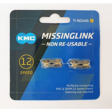 Kettingschakel KMC 12 speed Ti-N Gold - niet herbruikbaar