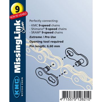 KMC Missing Link 10 Speed Zilver - 1 Set - Bulk verpakking