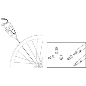 Verdraaibare spaaknippelspanner IceToolz 12S5 voor hoge velgen