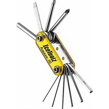 Icetoolz Multitool Amaze 12x6x4 Cm Staal Zilver/geel 10-delig