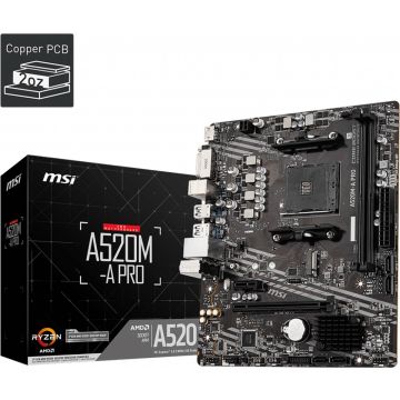 Motherboard MSI 7C96-001R mATX DDR4 AM4 AMD® A520 AMD AMD AM4