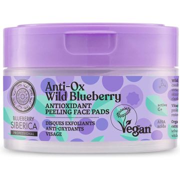 Blueberry Siberica veganistische antioxidant scrubbende gezichtspads 20st.