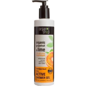 Organic Shop_organic Grapefruit &amp; Lime Active Shower Gel Grejpfrutowy Aktywny Żel Pod Prysznic 280ml