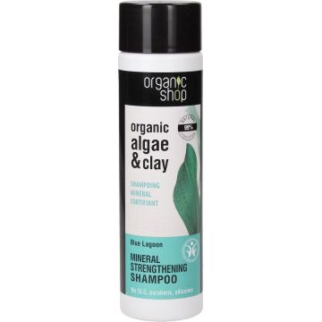 Organic Shop - Organic Algae &amp; Clay Strengthening Shampoo Wzmacniajacy Szampon Do Włosów - 280ML