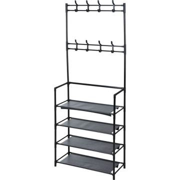 Storage solutions Kledingrek met 4 schappen 60x26x155 cm