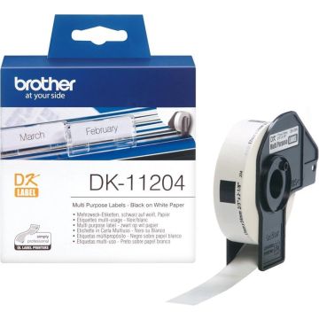 DK-11204 Die-Cut label: 54X17mm - Multipurpose label - white (400 labels/roll)