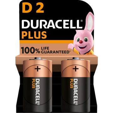 Duracell Plus Alkaline D batterijen - 2 stuks