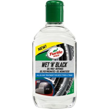 Turtle Wax Wet N Black Tyre &amp; Trim Gel - bandenonderhoud - bandenreiniger - banden en kunststof behandeling - 300ml